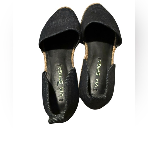 VIA SPIGA denim espadrille flat Brisa d’orsay vacation resort round toe shoe sz6 - Picture 4 of 10